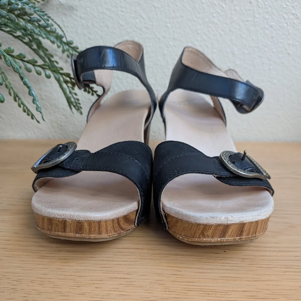 Dansko Anna Black Leather Western Heeled Comfort Sandals Size 39 (8.5 - 9) - Picture 6 of 14